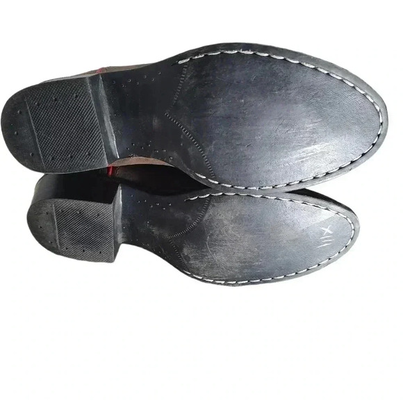 Old West Cowboy Boots Youth Size 10 Brown Red Leather Equestrian Rodeo - Picture 5 of 5